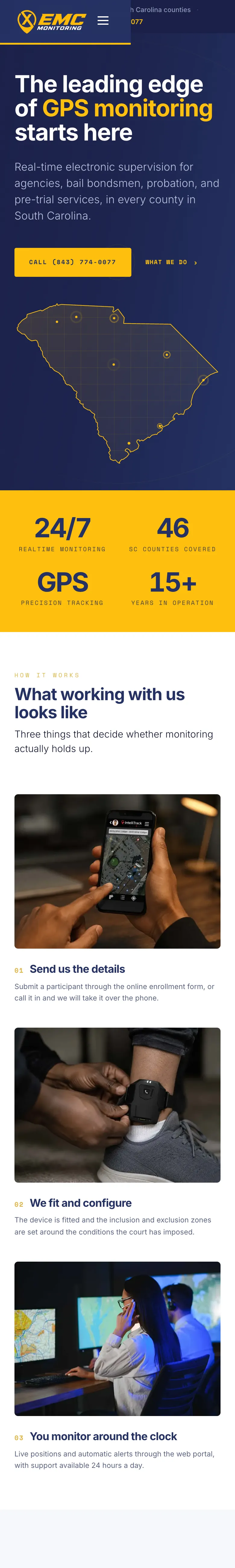 EMC Monitoring website on mobile